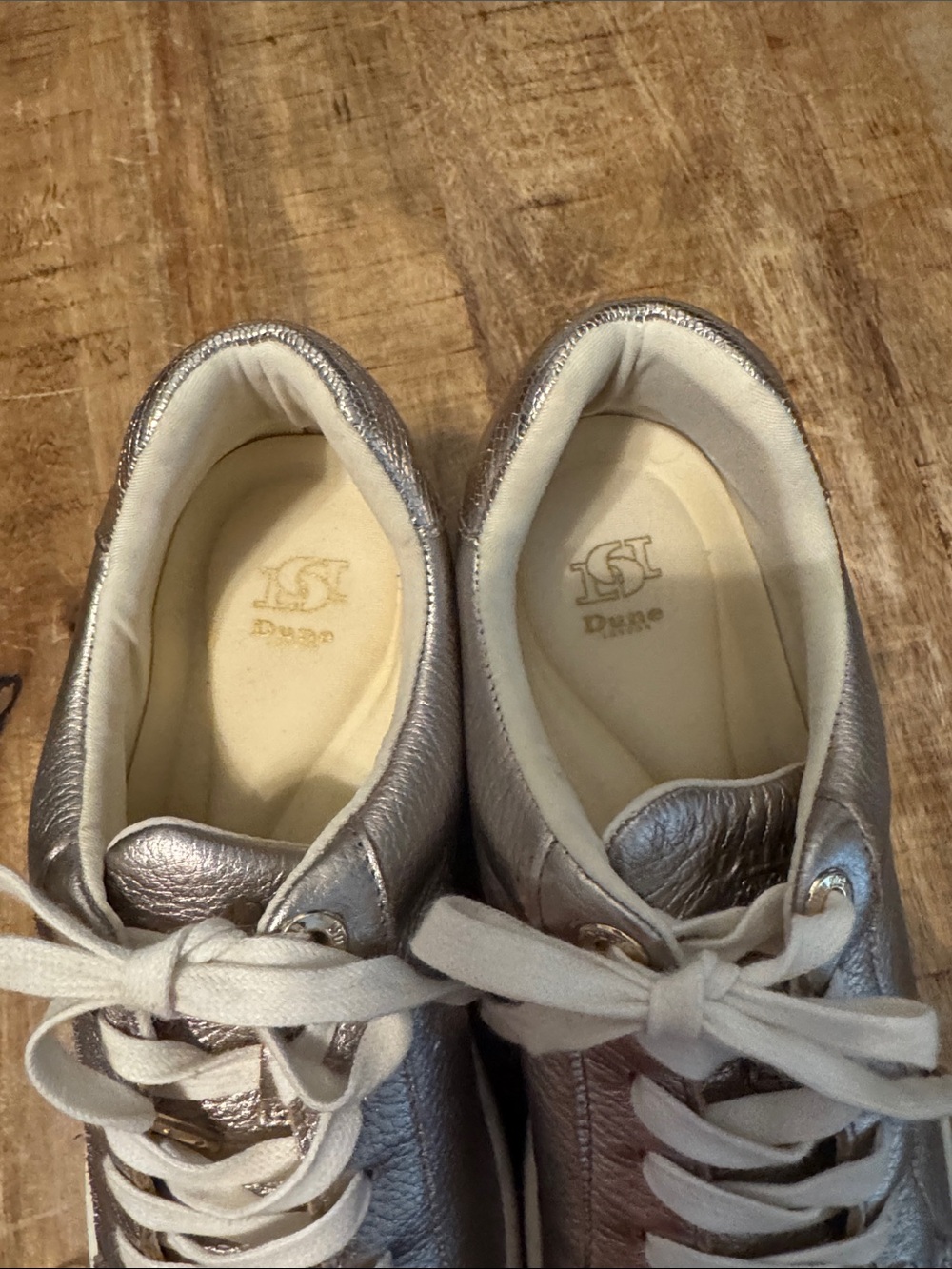 Dune London Metallic Silver Platform Sneakers - Picture 2 of 5